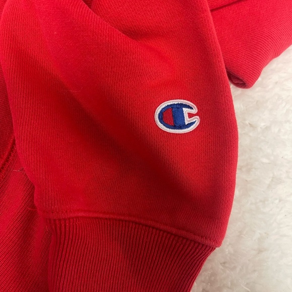 Champion X Coca Cola Hoodie Mens Small Red Reverse Weave Fleece Sweatshirt - Picture 6 of 6